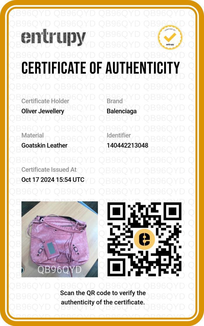 Balenciaga Light Pink Agneau Leather Classic Day Hobo Bag