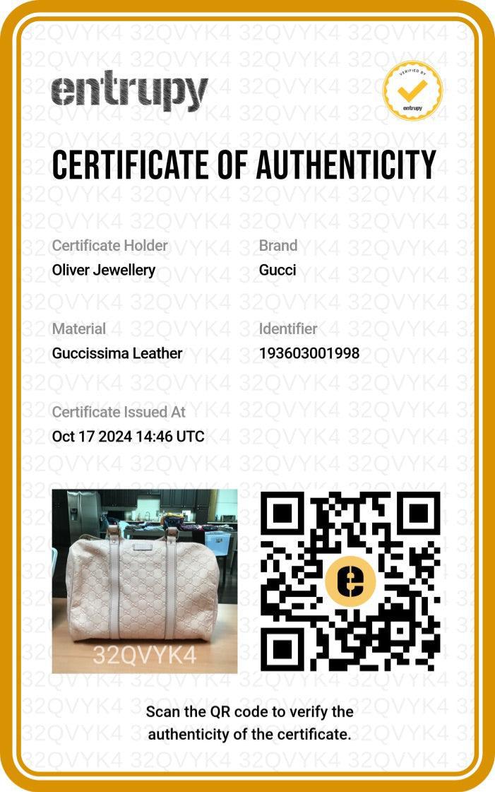 Gucci Pink GG Signature Leather Medium Joy Boston Bag