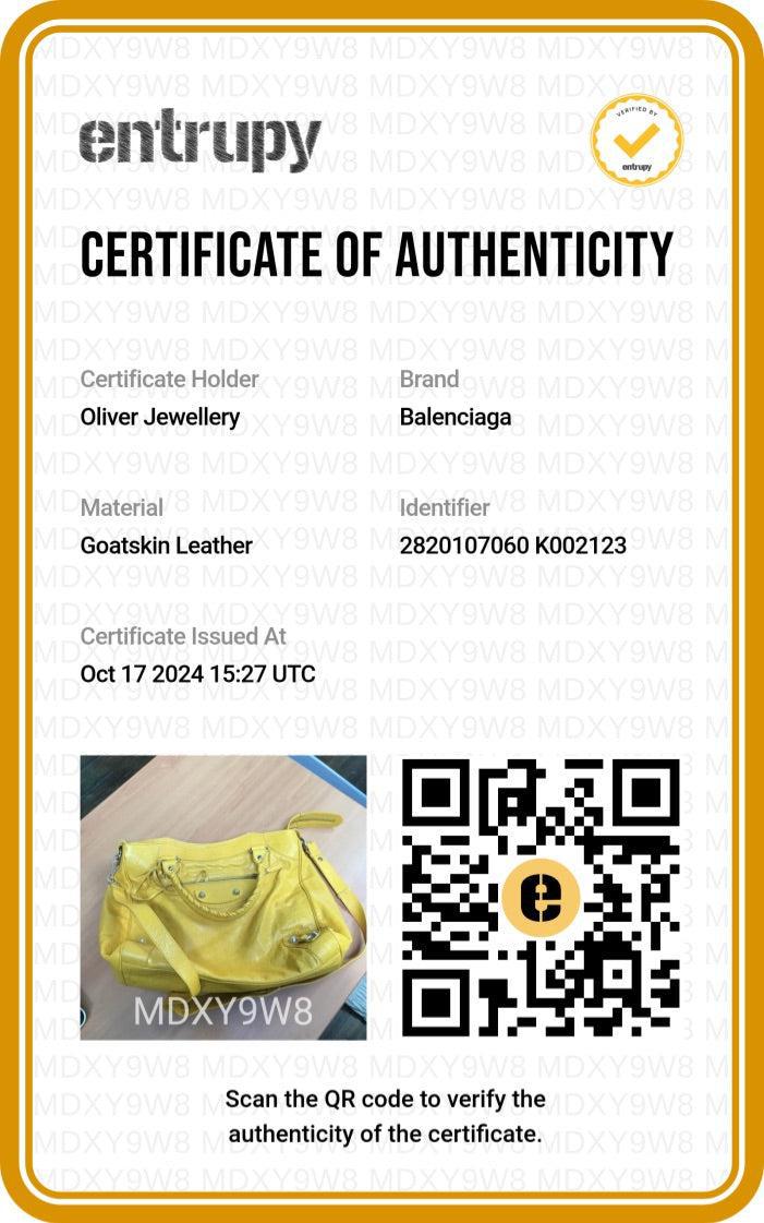 Balenciaga Yellow Agneau Leather Giant 12 Velo Bag