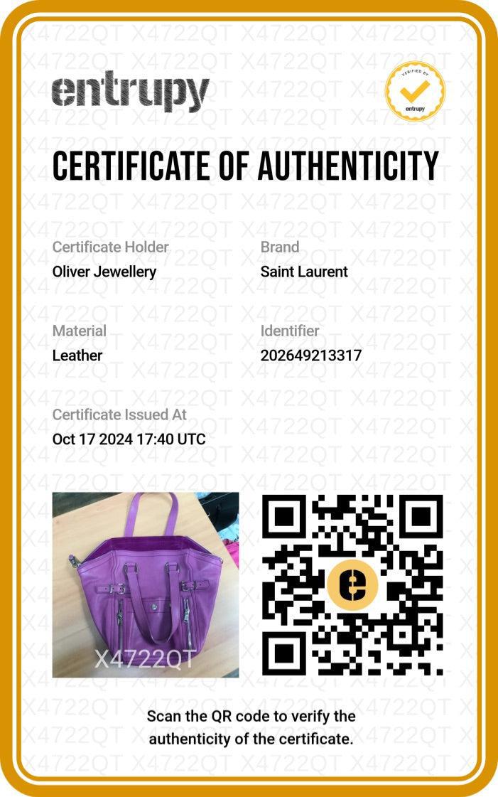 Saint Laurent Pink Calfskin Leather Small Downtown Tote