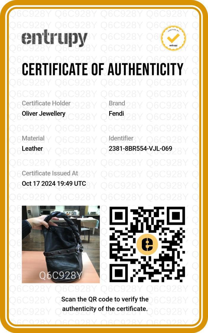 Fendi Black/Brown Calfskin Leather Small Palazzo Drawstring Bucket Bag