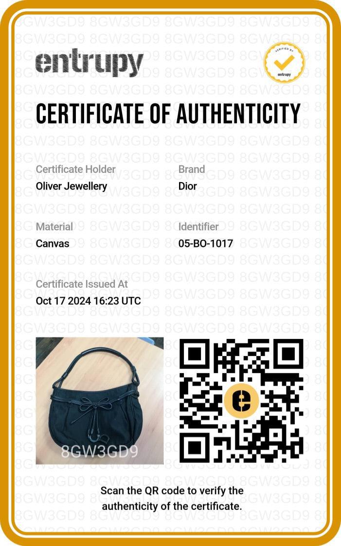 Christian Dior Vintage Black Diorissimo Nylon Bow Charm Bucket Bag