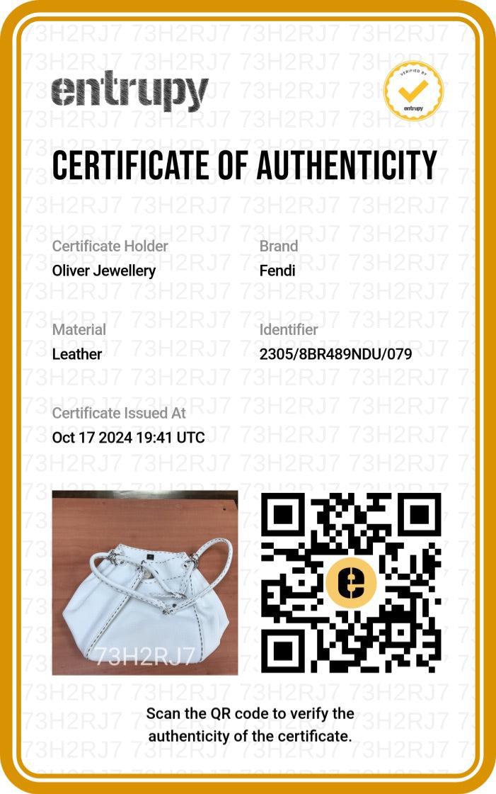 Fendi White Selleria Leather Bucket Bag