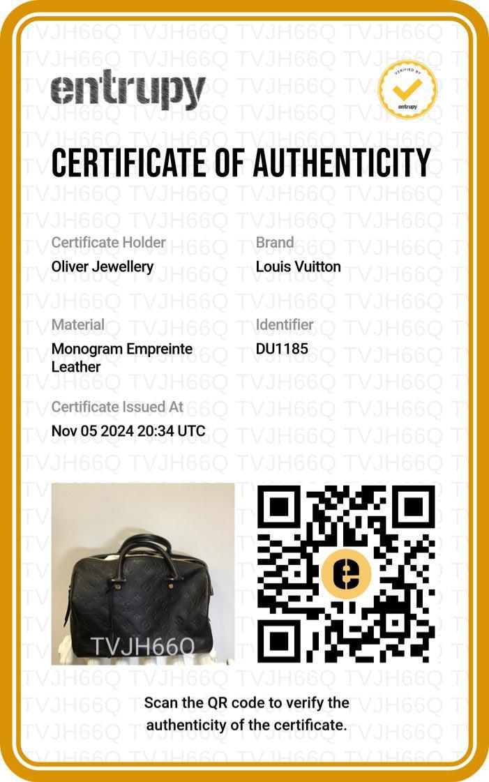Louis Vuitton Black Monogram Empreinte Leather Speedy Bandouliere 30 w/ Strap