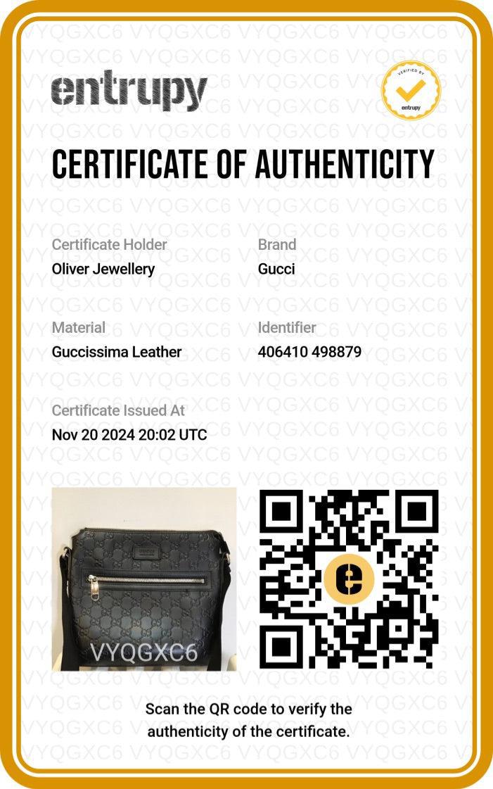 Gucci Black GG Signature Leather Small Messenger Bag