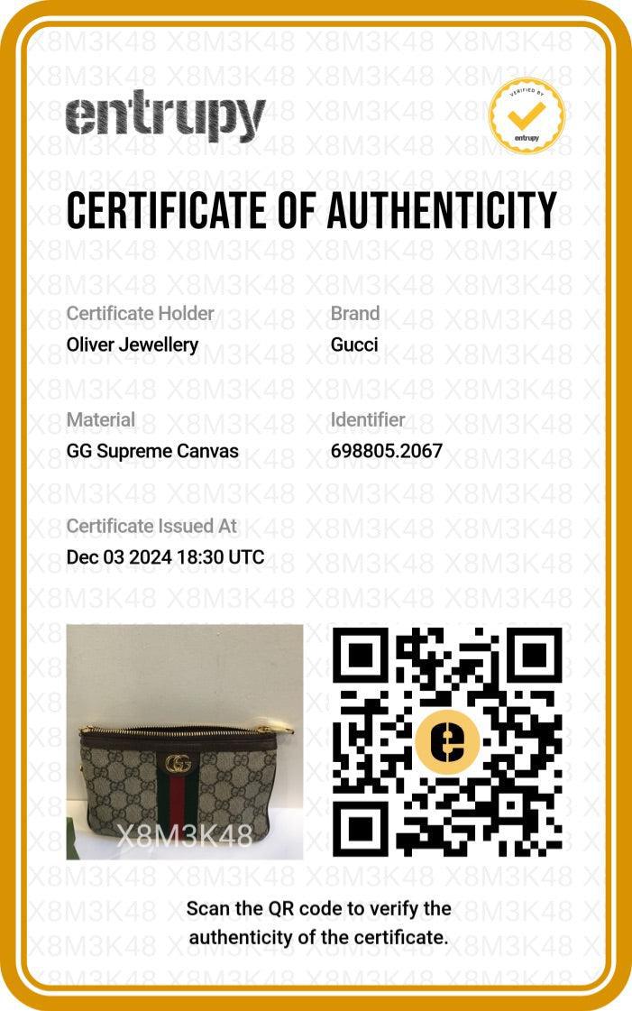 Gucci GG Supreme Web Ophidia Heart Utility Belt Bag w/ Box