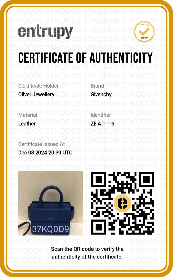 Givenchy Blue Leather Nano Horizon Top Handle bag w/ Strap