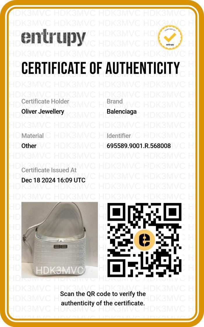 Balenciaga White Croc-Embossed Leather Xx Small Hobo Bag