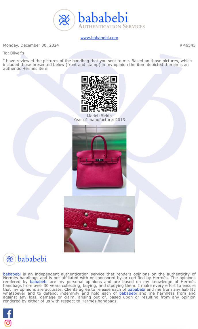 Hermes Rouge Grenat Epsom Birkin 25