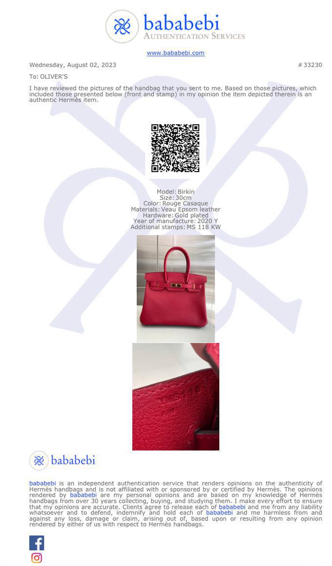 Hermes 2020 Rouge Casaque Veau Epsom Birkin 30 w/ Box