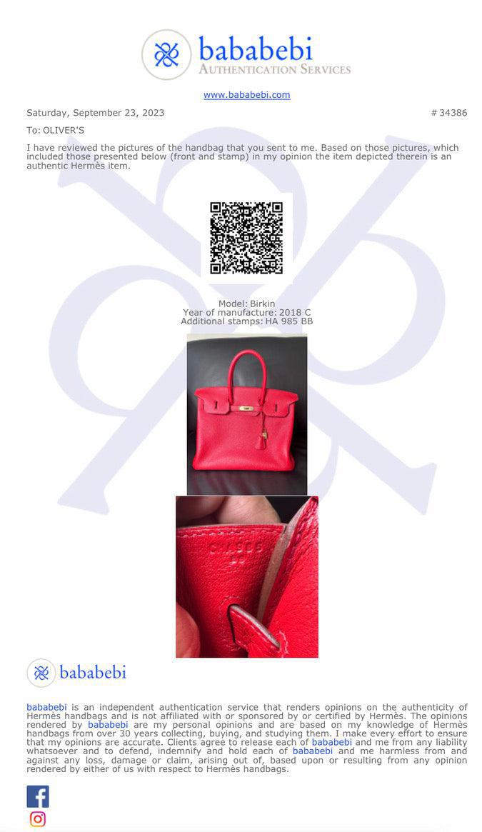 Hermes Rouge Taurillon Clemence Birkin 35 w/ Box