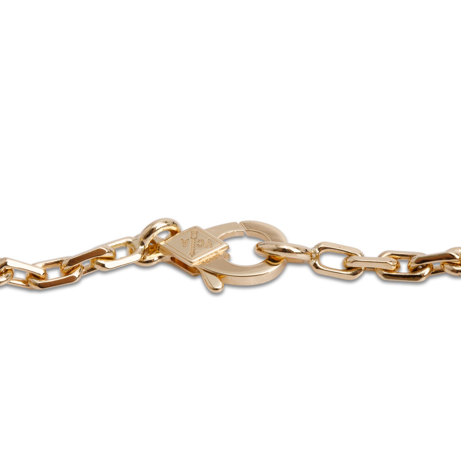 Van Cleef & Arpels 18k Yellow Gold Vintage Alhambra 20 Motif Mother of Pearl Necklace w/ Box & Certificate