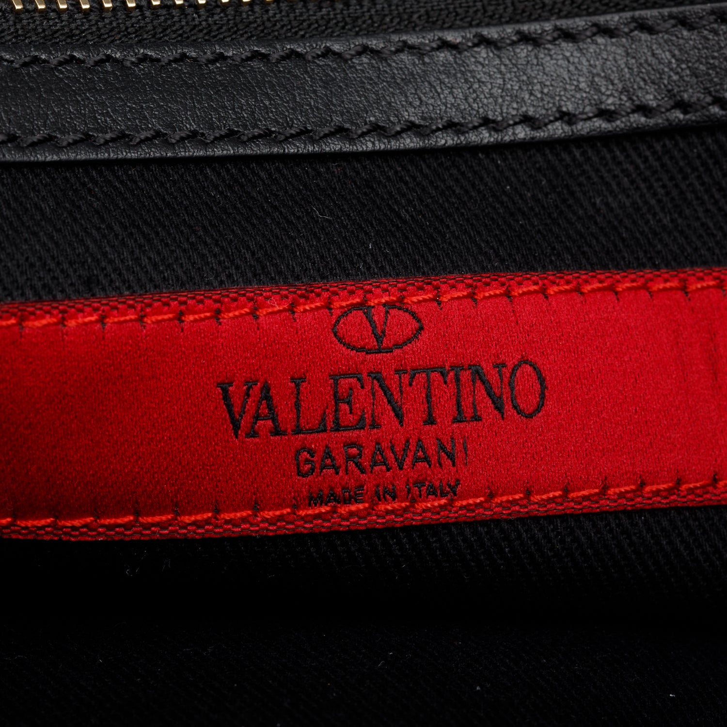 Valentino Black Smooth Calfskin Rockstud Top Handle Bag w/ Strap