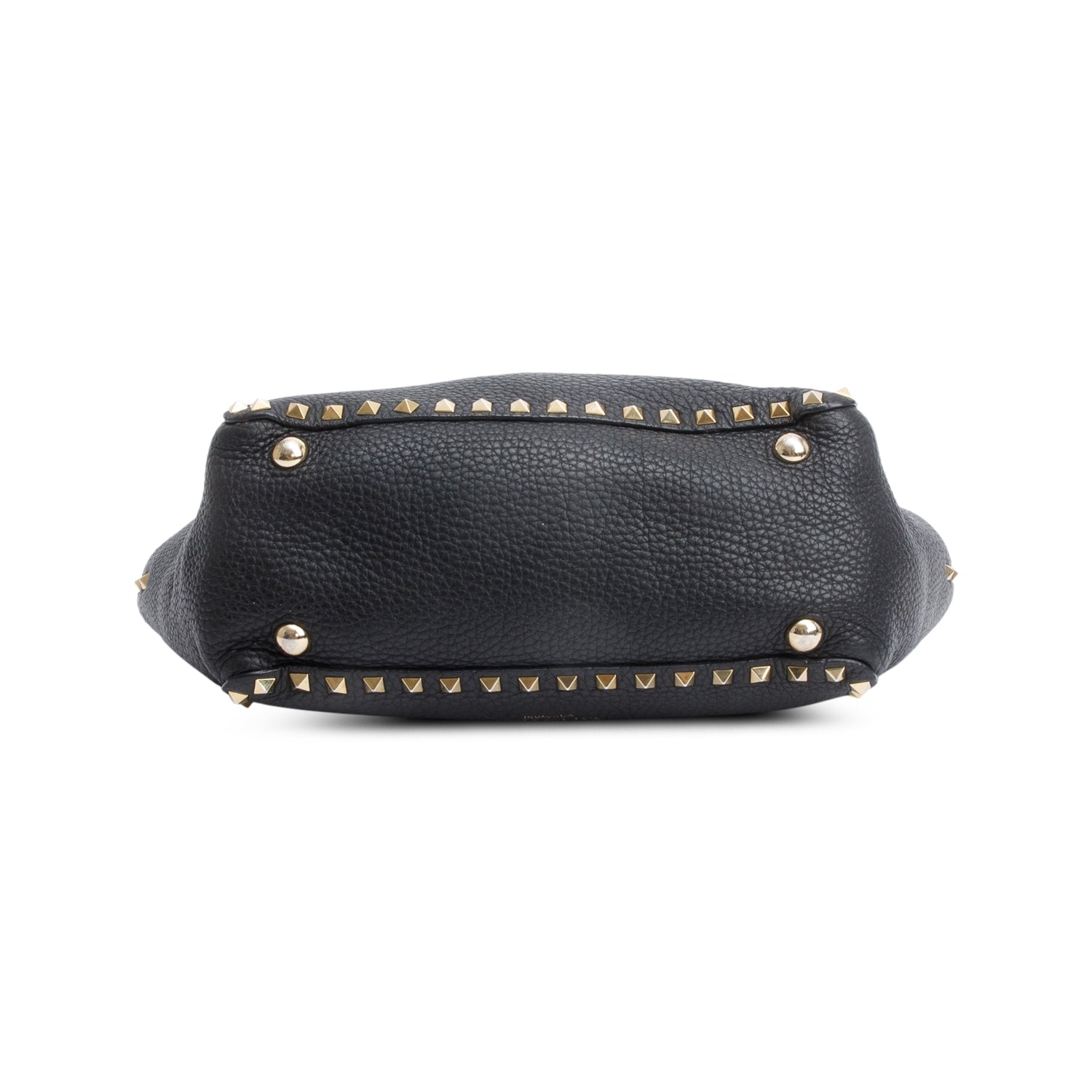 Valentino Black Calfskin Leather Small Rockstud Tote Bag w/ Strap