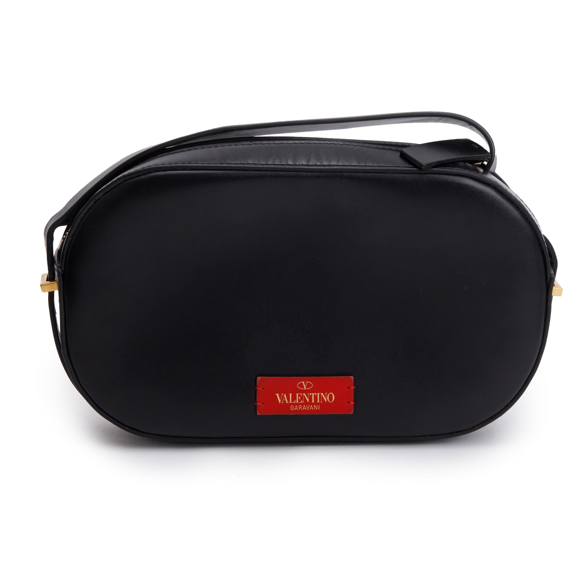 Valentino Black Calfskin Leather Vlogo Walk Crossbody Bag