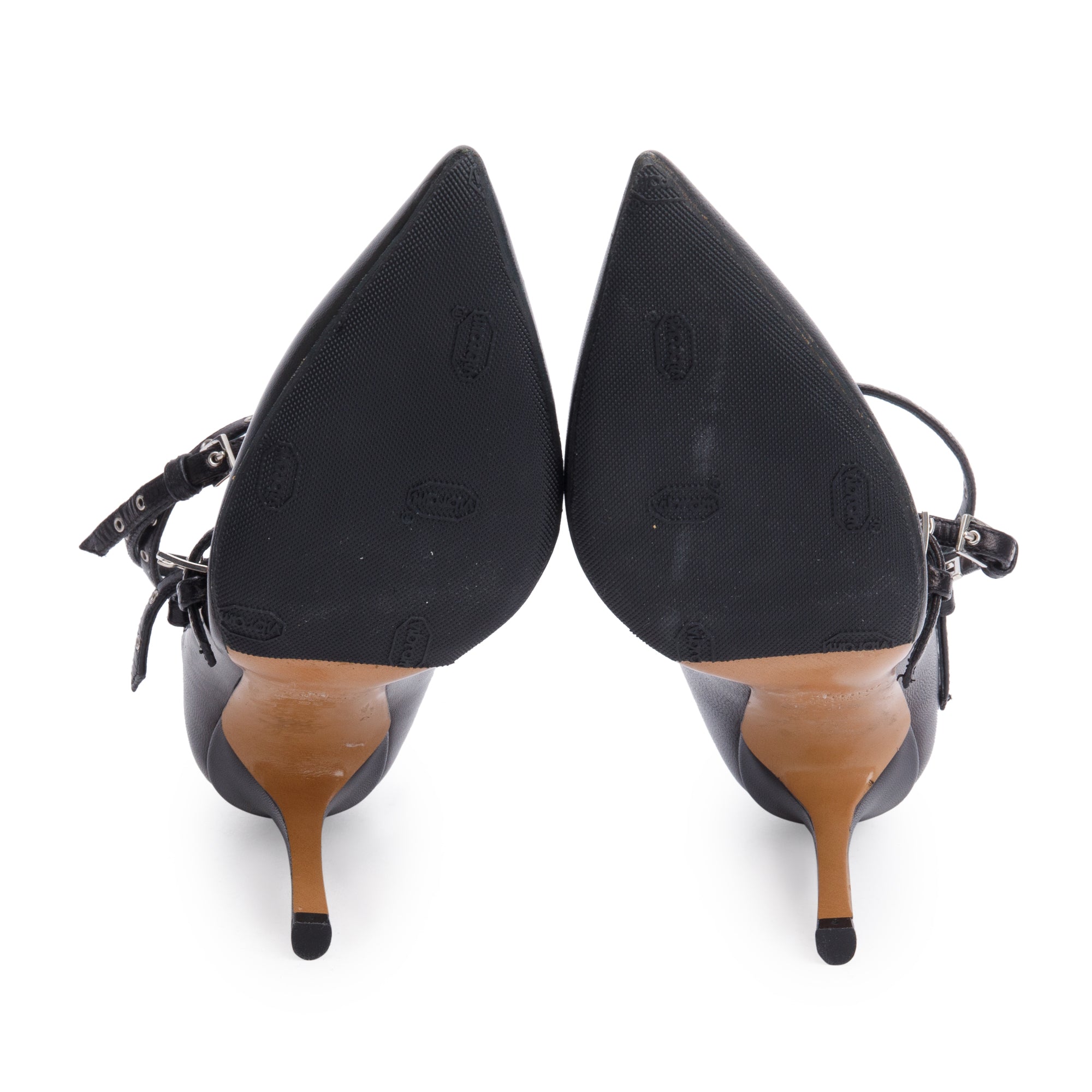 Valentino Black Calfskin Love Latch 100mm Pumps, Size 35