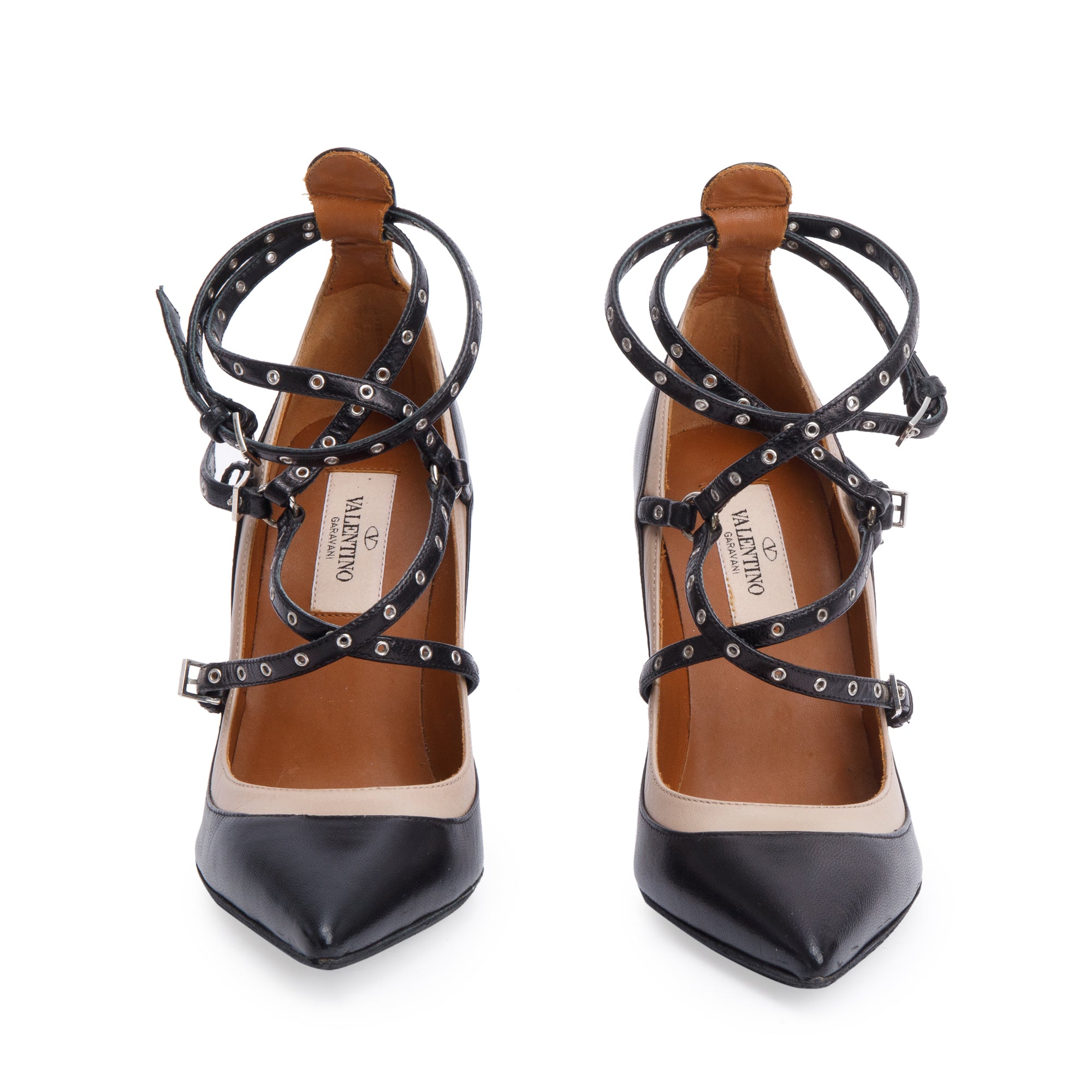 Valentino Black Calfskin Love Latch 100mm Pumps, Size 35