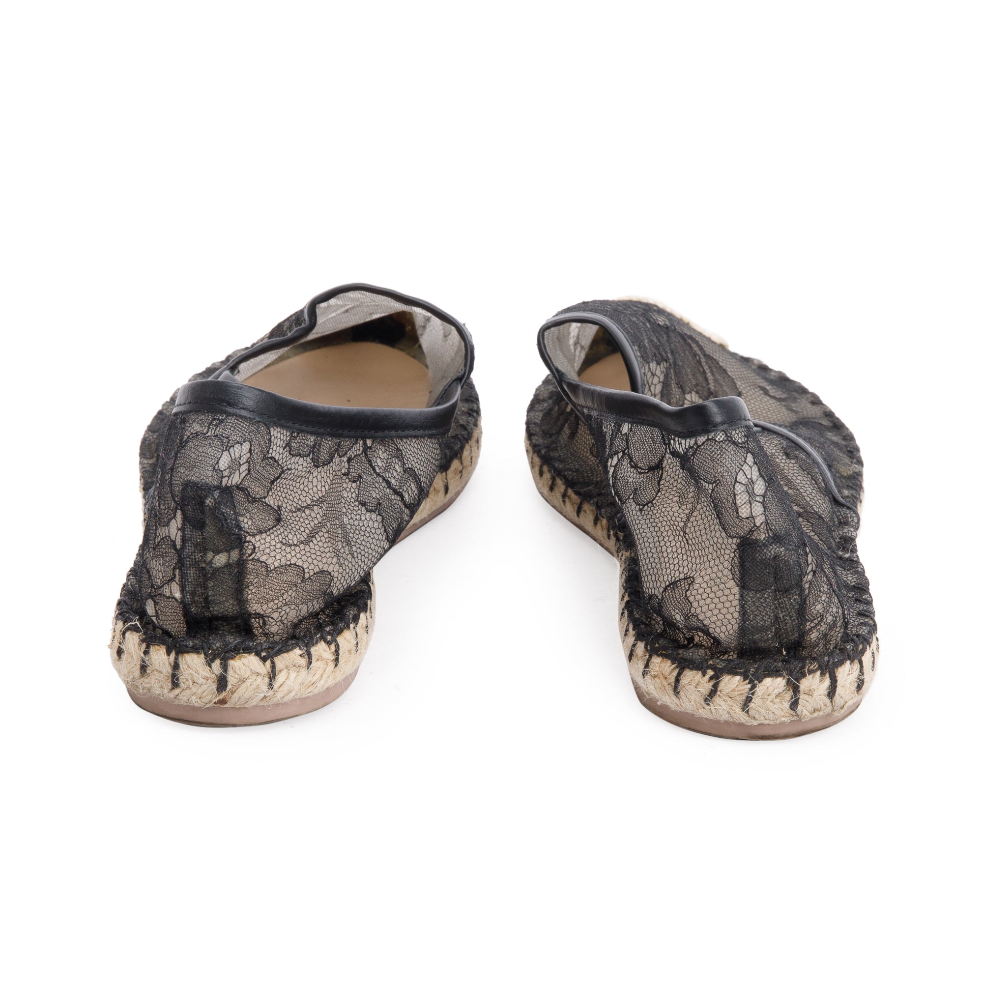 Valentino Black Lace Floral Espadrilles, Size 35 – OLIVER'S