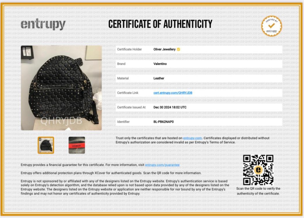 Valentino Black Leather Rockstud Spike Small Backpack