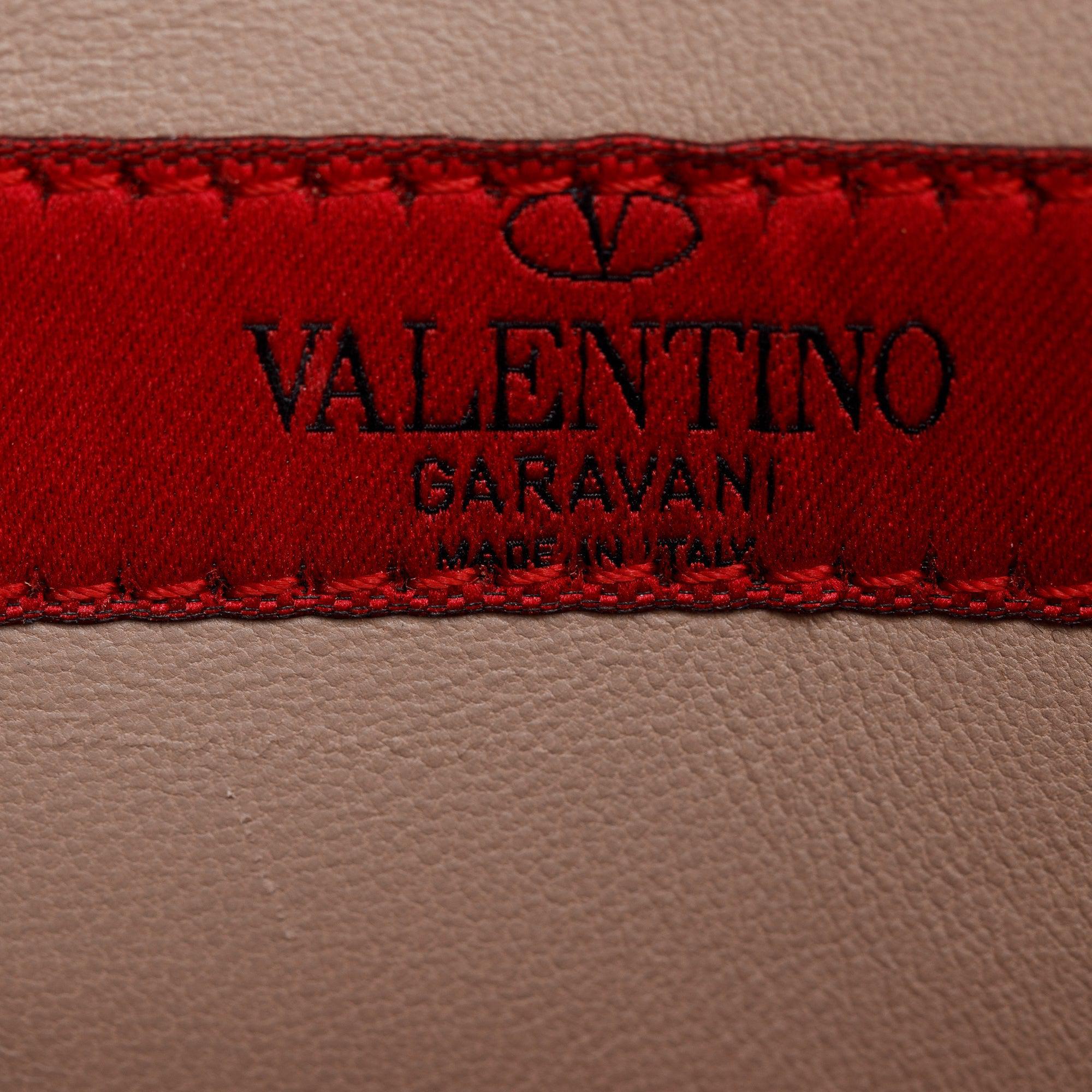 Valentino Black Smooth Calfskin Leather Rockstud Wristlet Clutch