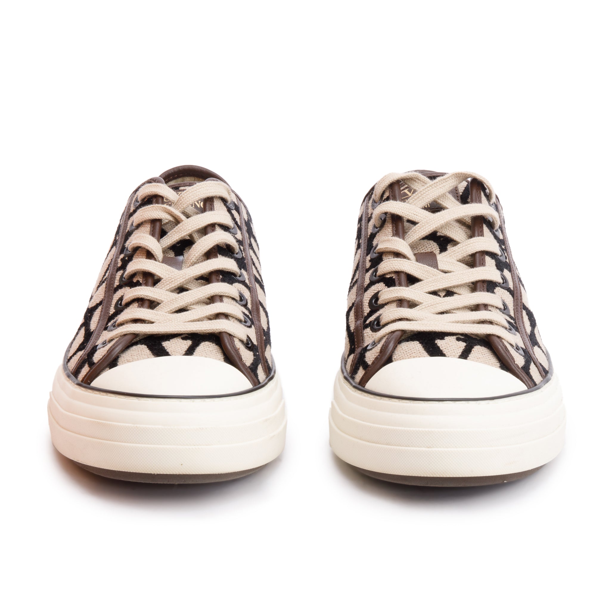 Valentino Brown Toile Iconographe Totaloop Low-Top Sneakers, Size 41 w/ Box