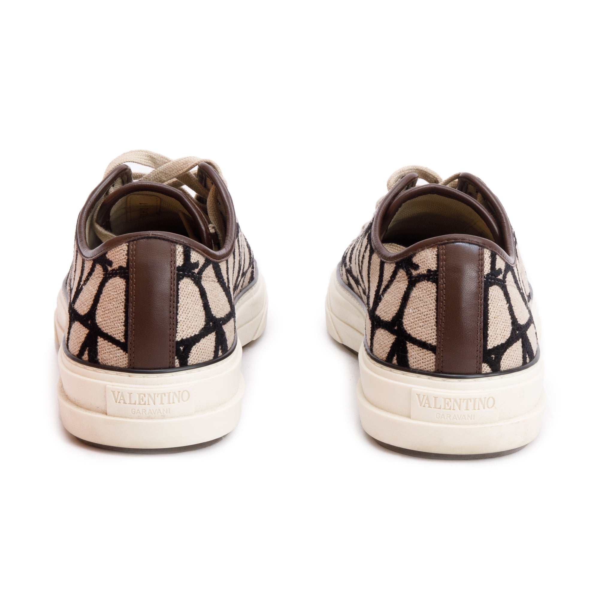 Valentino Brown Toile Iconographe Totaloop Low-Top Sneakers, Size 41 w/ Box