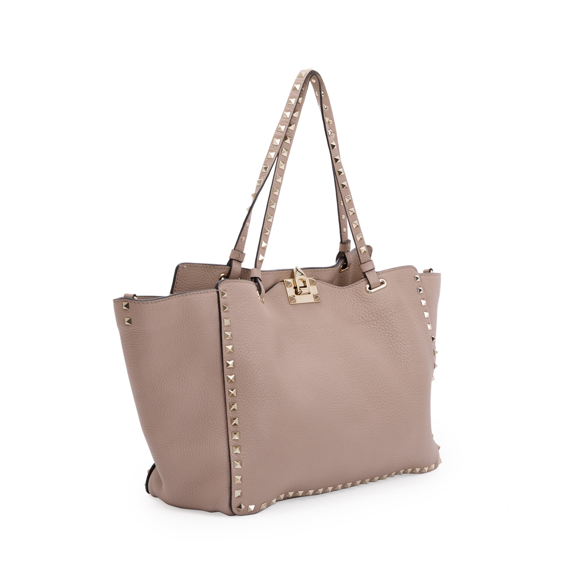 Valentino Medium Grainy Calfskin Rockstud Tote Bag w/ Strap