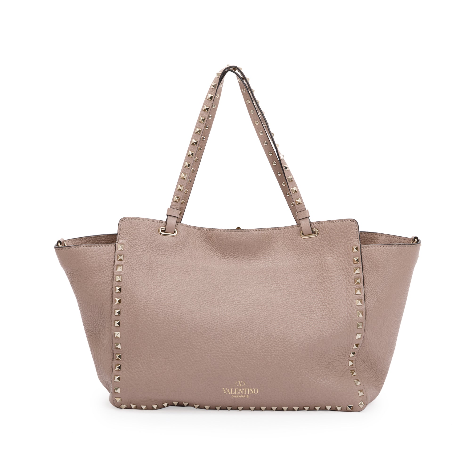 Valentino Medium Grainy Calfskin Rockstud Tote Bag w/ Strap