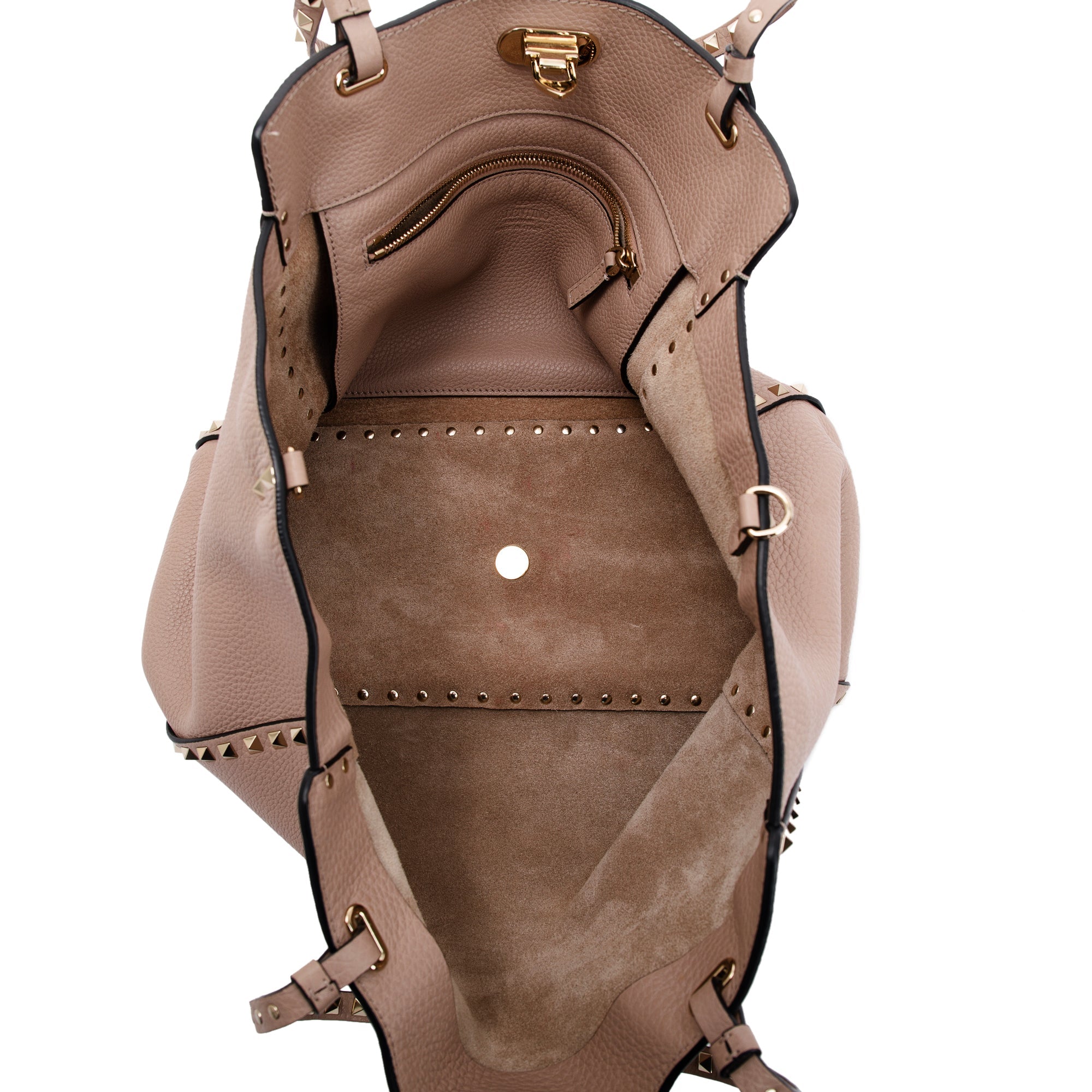 Valentino Medium Grainy Calfskin Rockstud Tote Bag w/ Strap