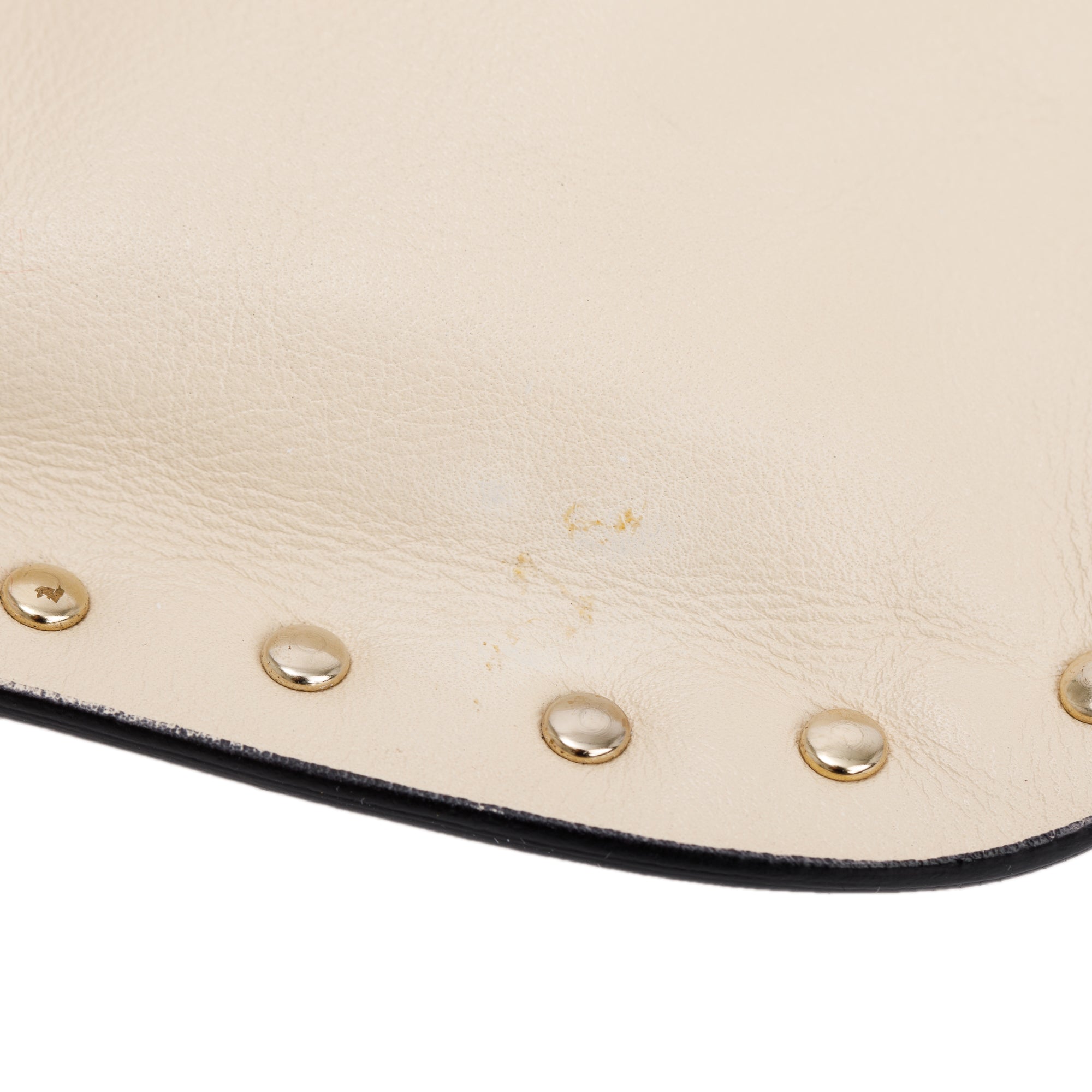 Valentino Neutral Calfskin Leather Rockstud Foldover Crossbody