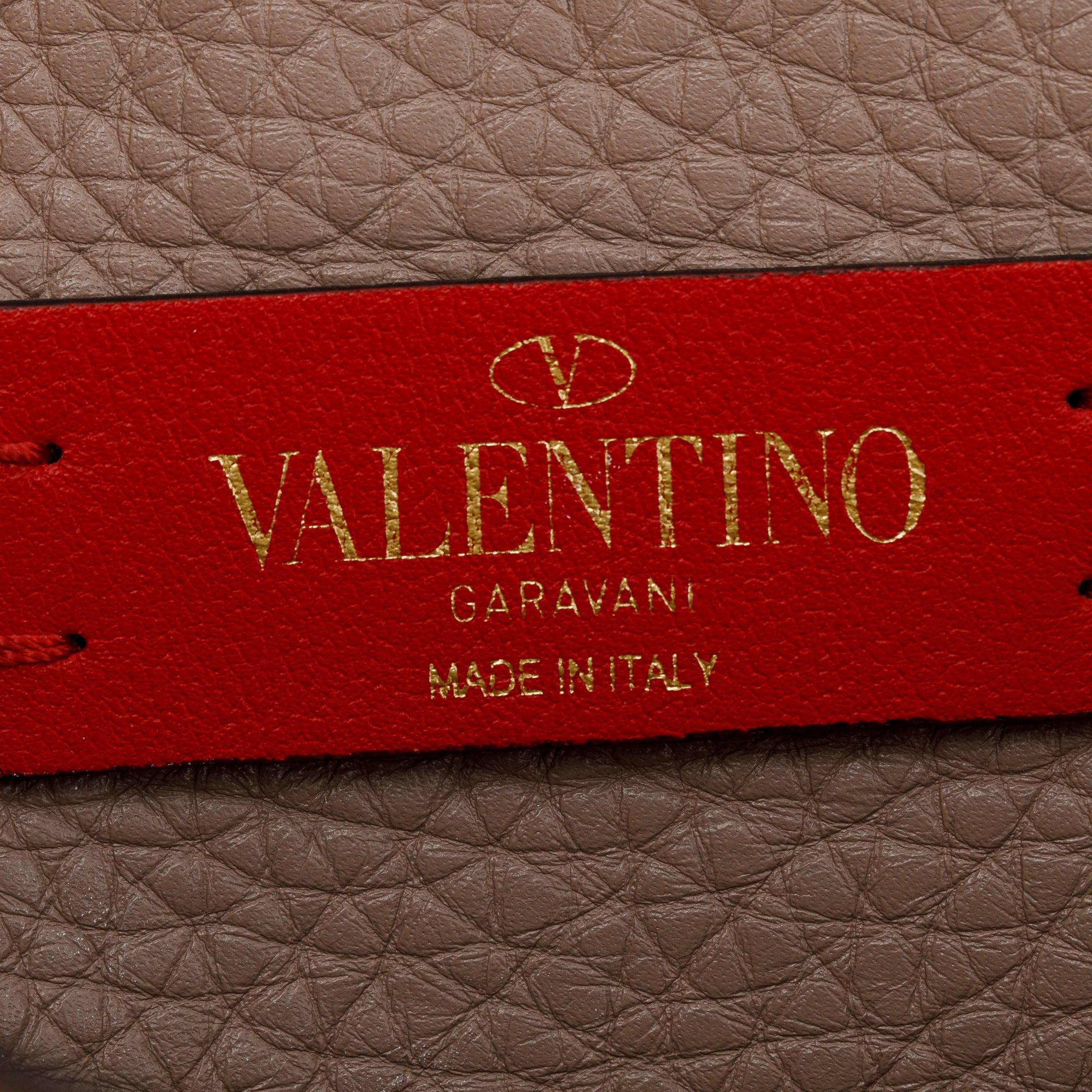 Valentino Pink Grained Calfskin Medium Rockstud Hype Shoulder Bag