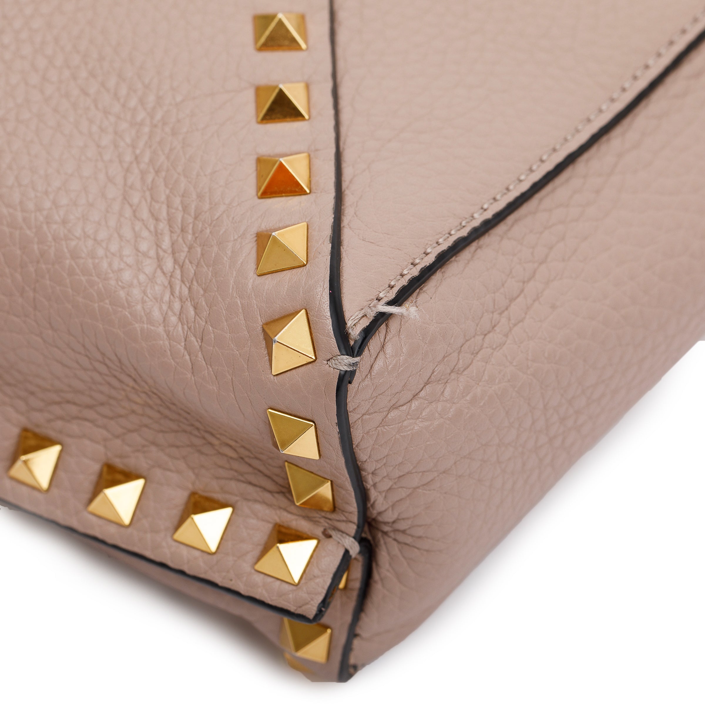 Valentino Pink Grained Calfskin Medium Rockstud Hype Shoulder Bag