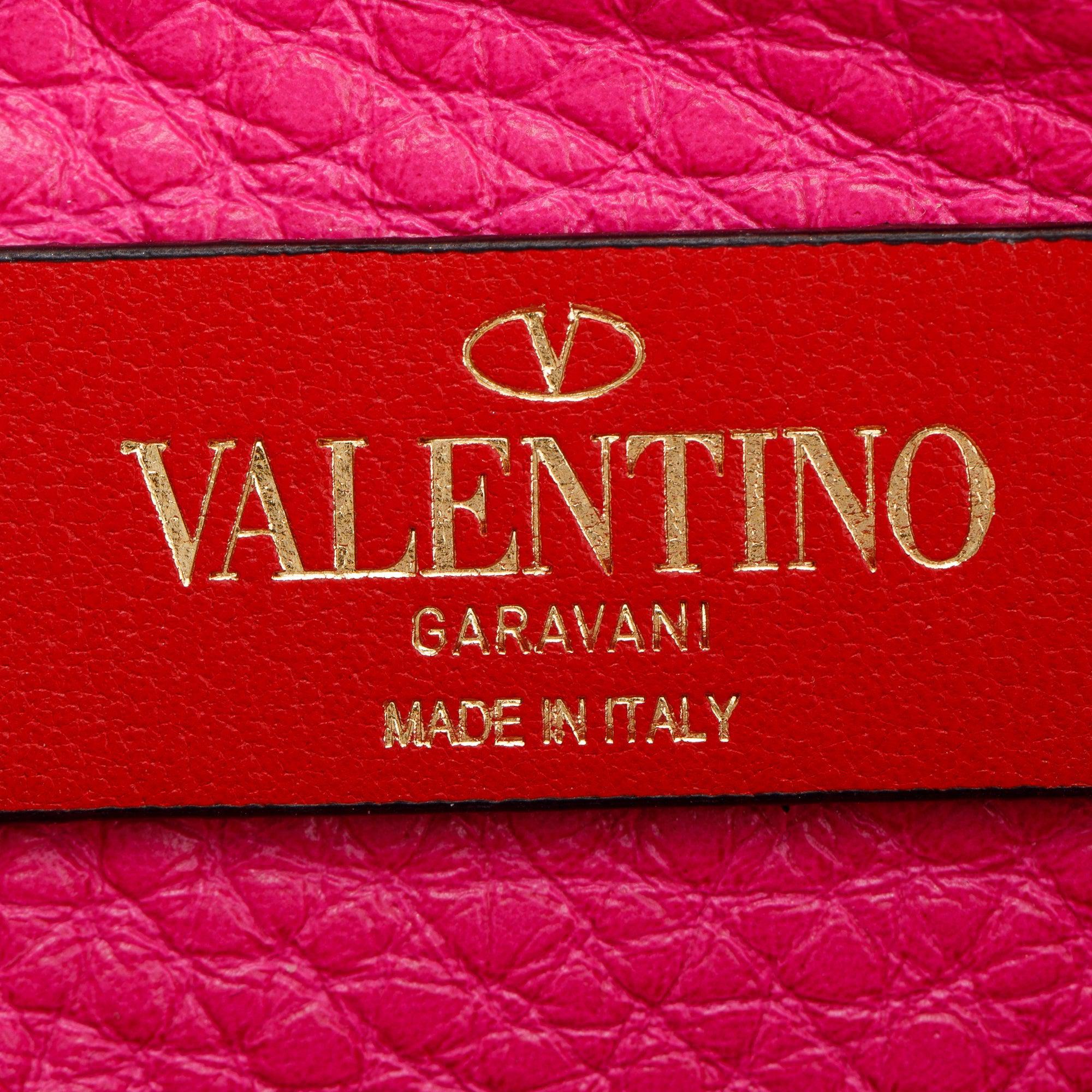 Valentino Pink Grainy Calfskin Leather Small Rockstud Crossbody Bag