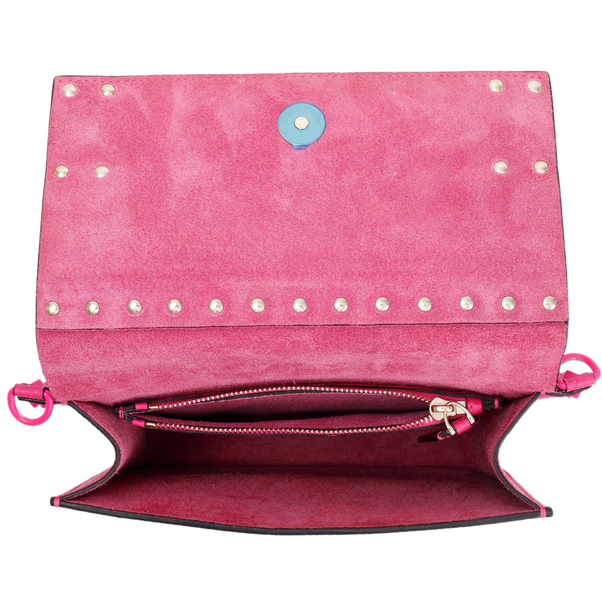 Valentino Pink Grainy Calfskin Leather Small Rockstud Crossbody Bag