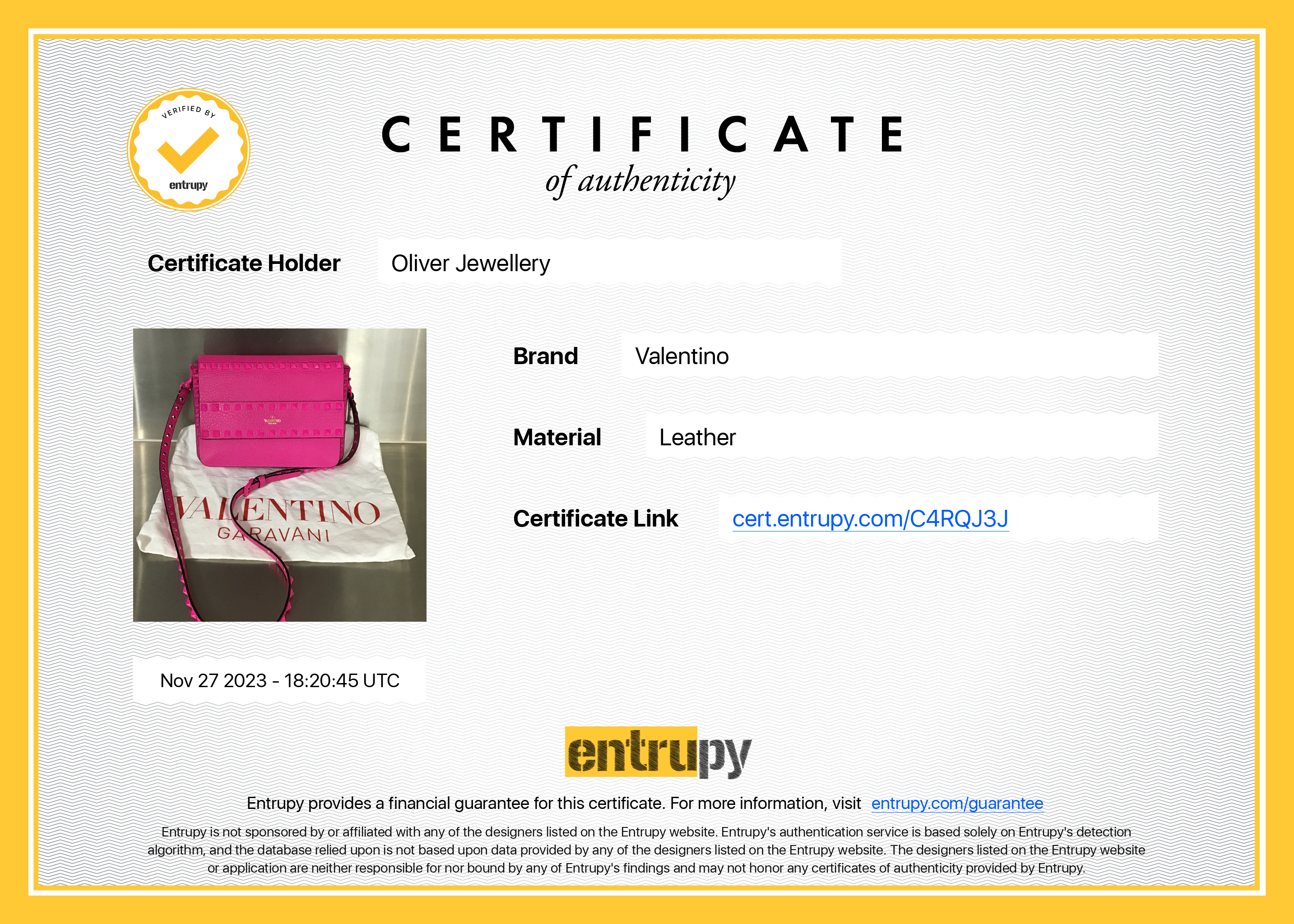 Valentino Pink Grainy Calfskin Leather Small Rockstud Crossbody Bag