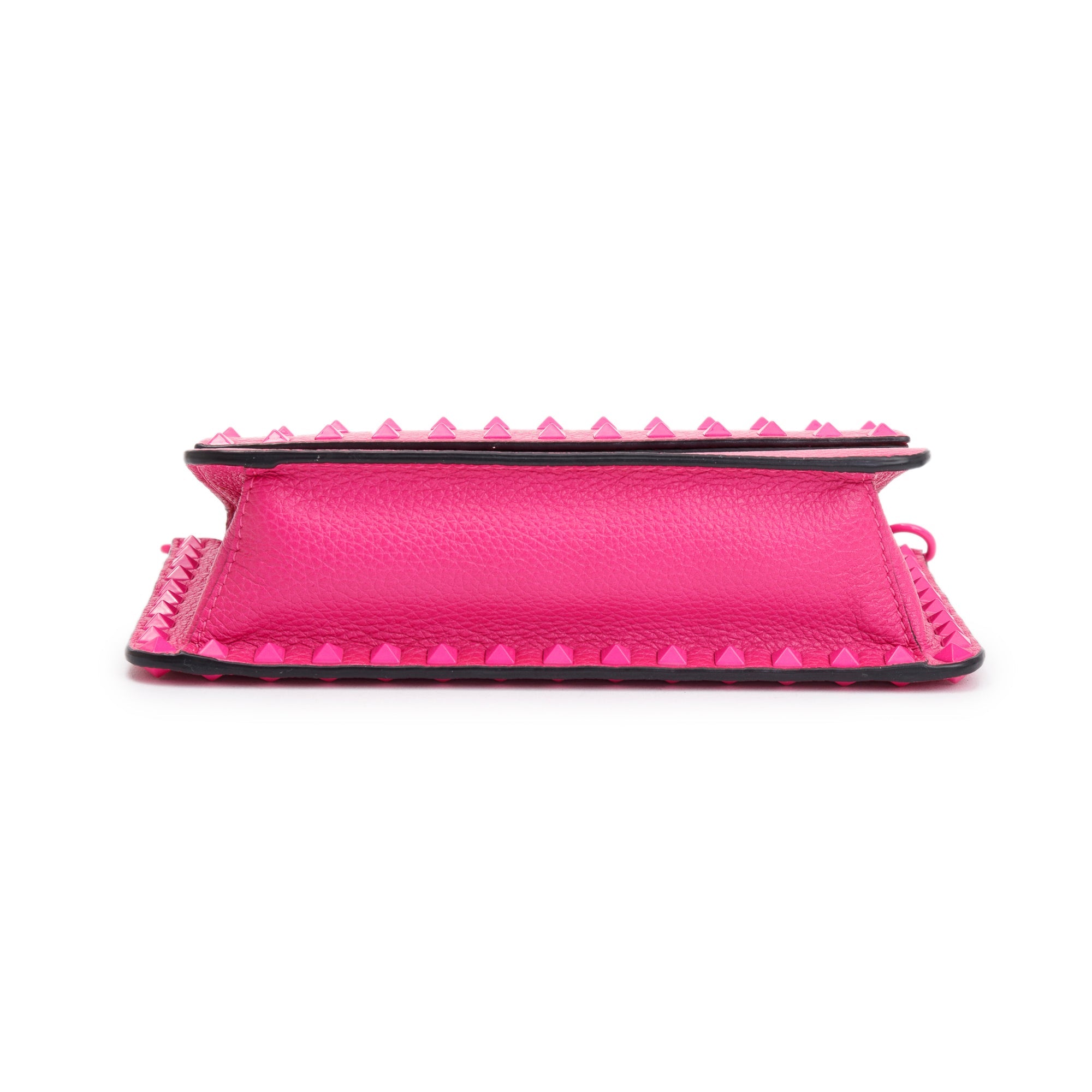 Valentino Pink Grainy Calfskin Leather Small Rockstud Crossbody Bag