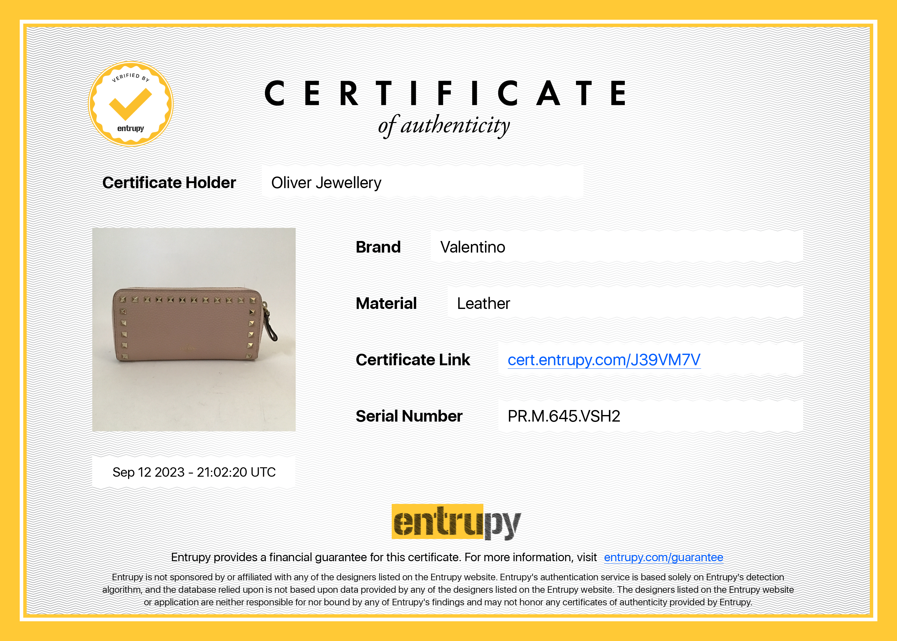 Valentino Pink Pebbled Calfskin Rockstud Zip Around Wallet w/ Box