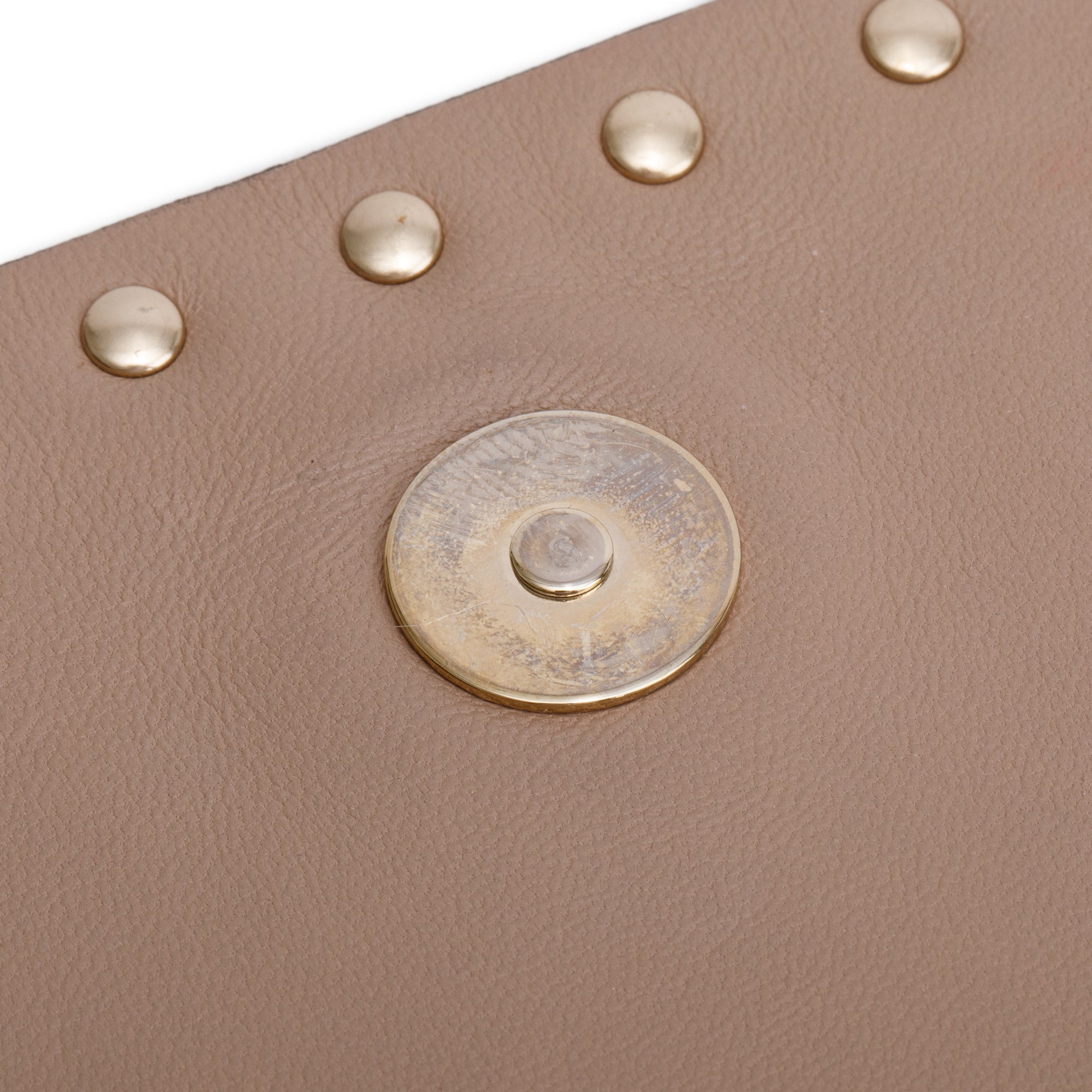 Valentino Pink Smooth Calfskin Leather Rockstud Wristlet Clutch w/ Wrist Strap