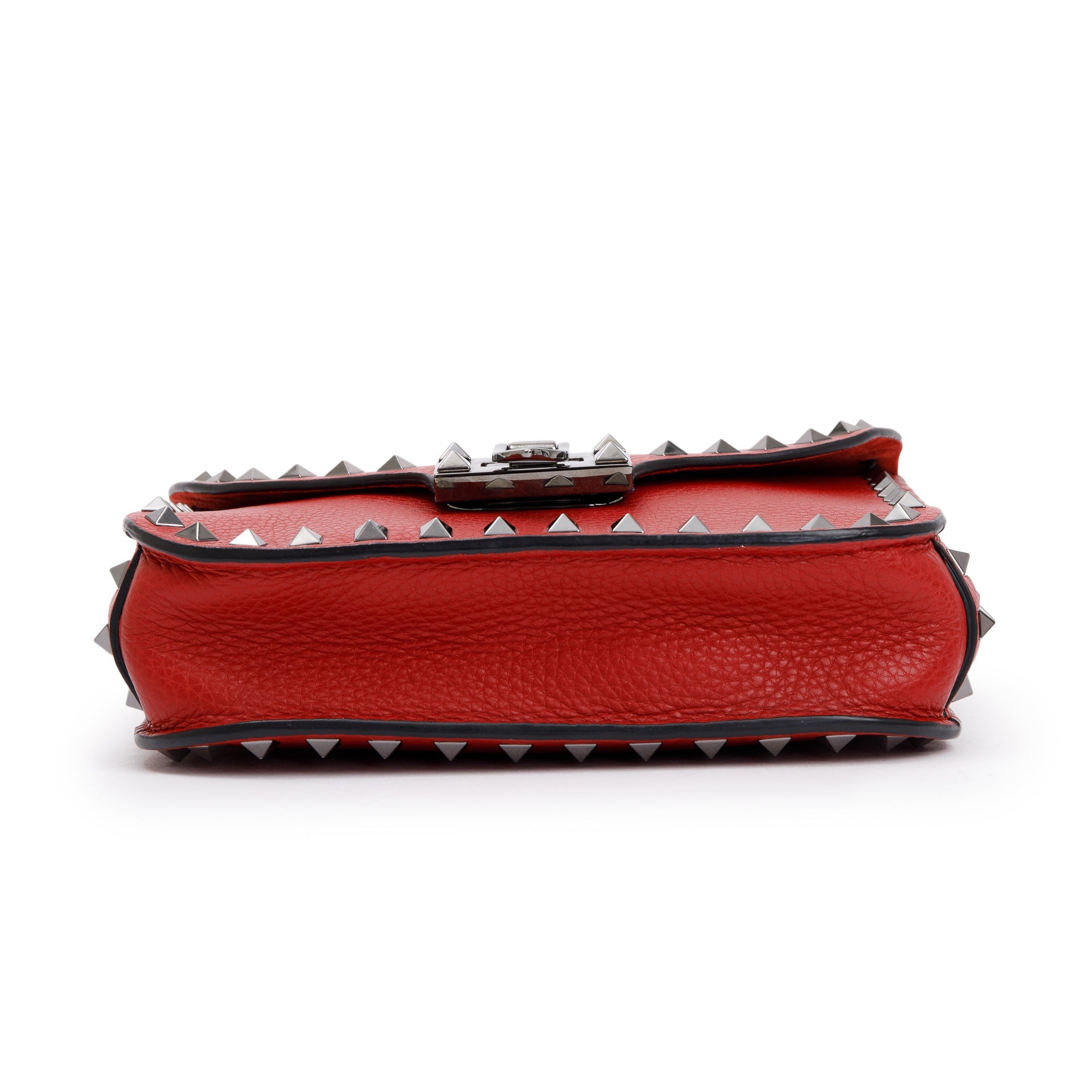 Valentino Red Calfskin Leather Rockstud Crossbody Bag