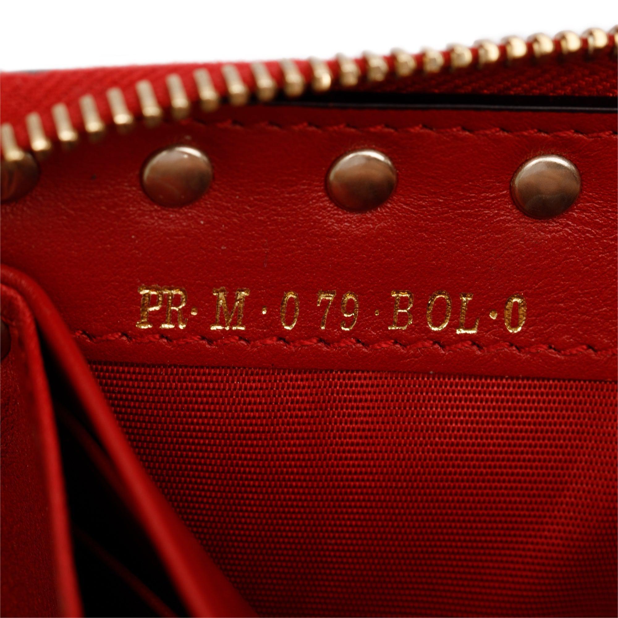 Valentino Red Calfskin Leather Rockstud Zippered Wallet w/ Box