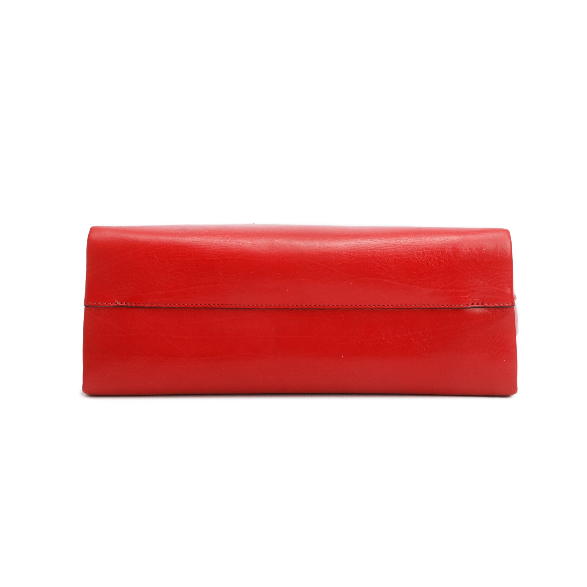 Valentino Red Calfskin Leather VChain Top Handle Bag