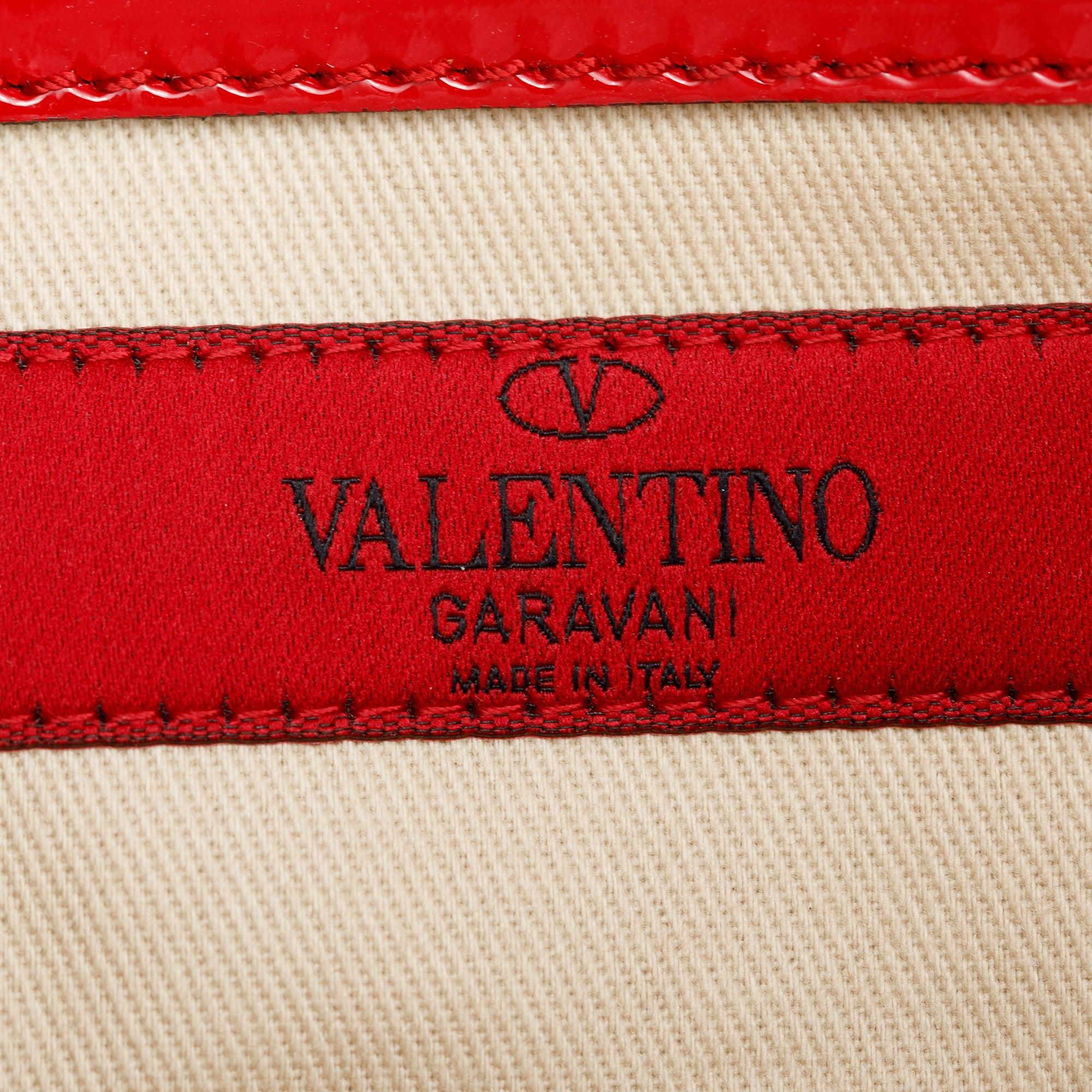 Valentino Red Patent Leather Bow Clutch
