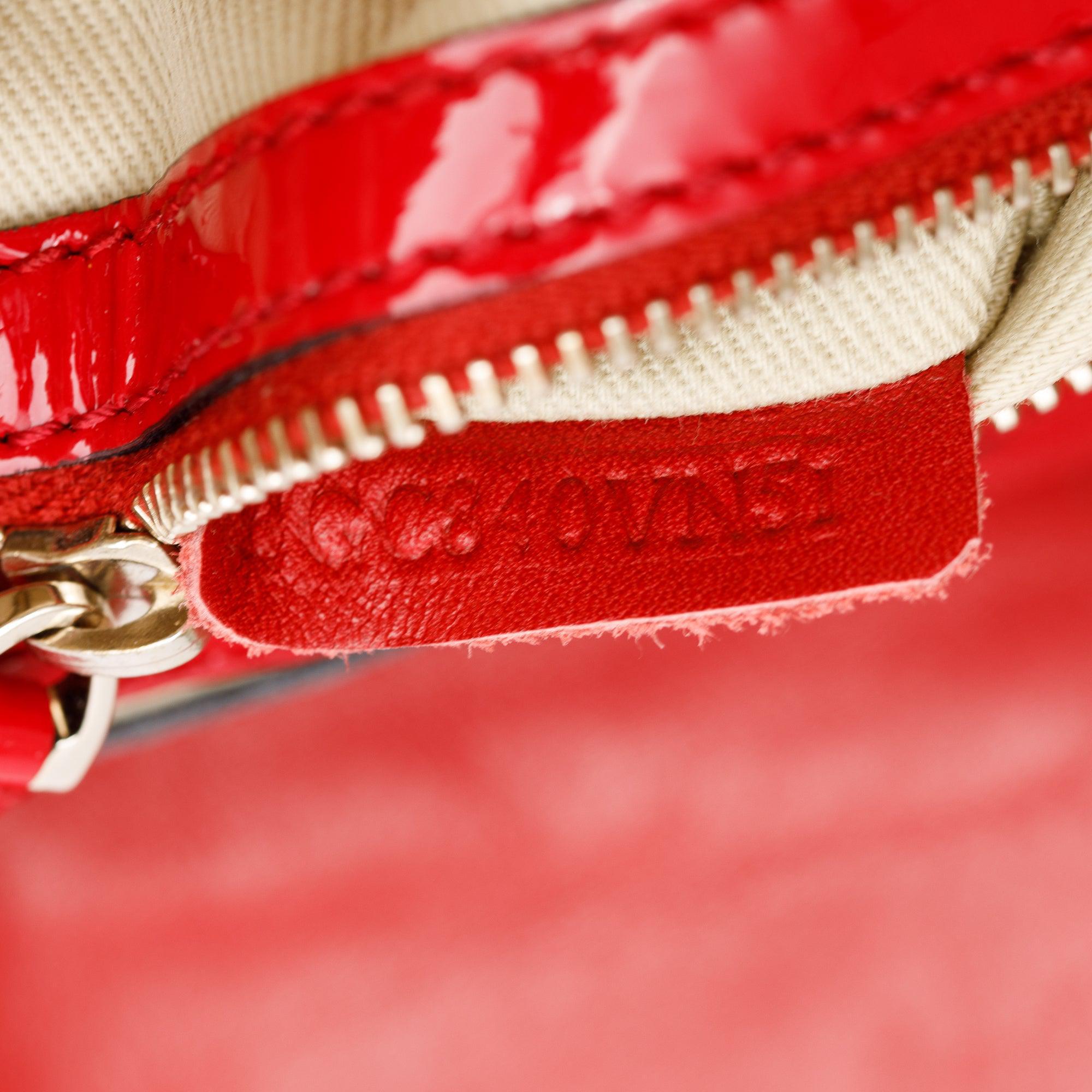 Valentino Red Patent Leather Bow Clutch