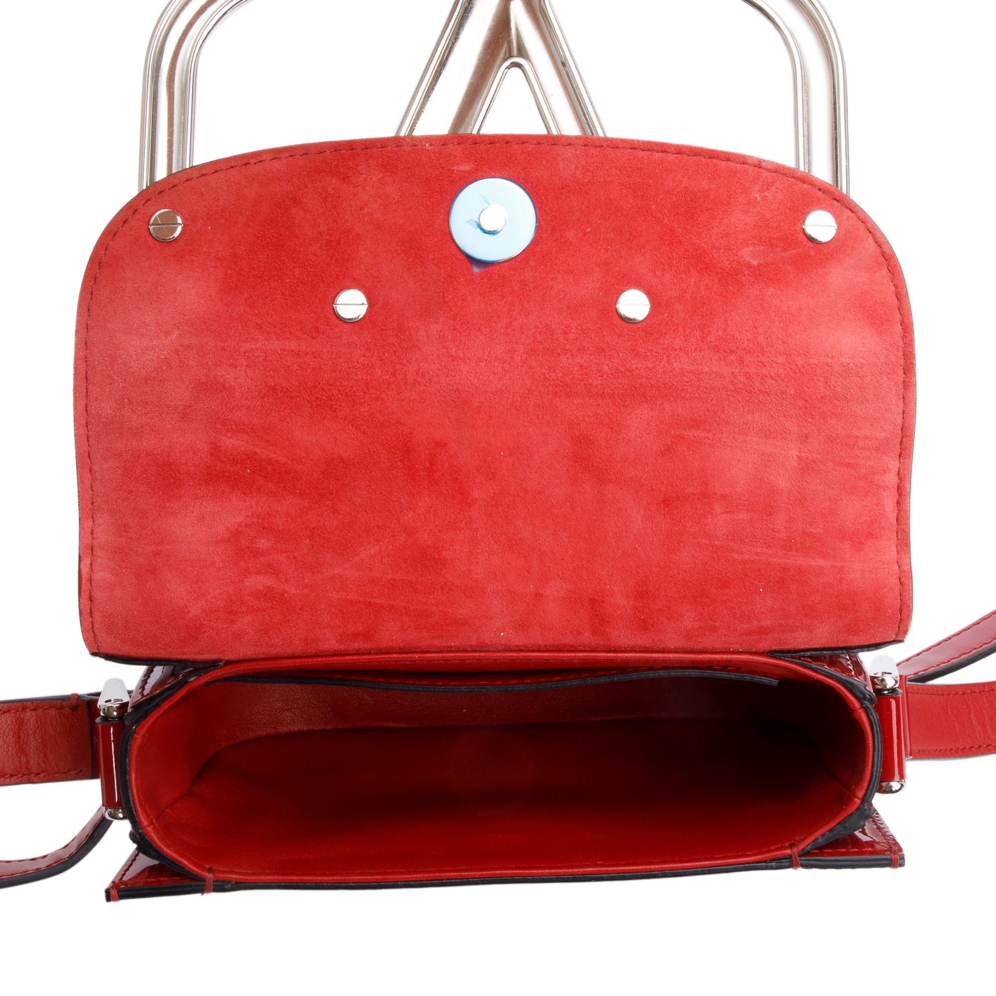 Valentino Red Patent Leather Small Supervee Crossbody Bag