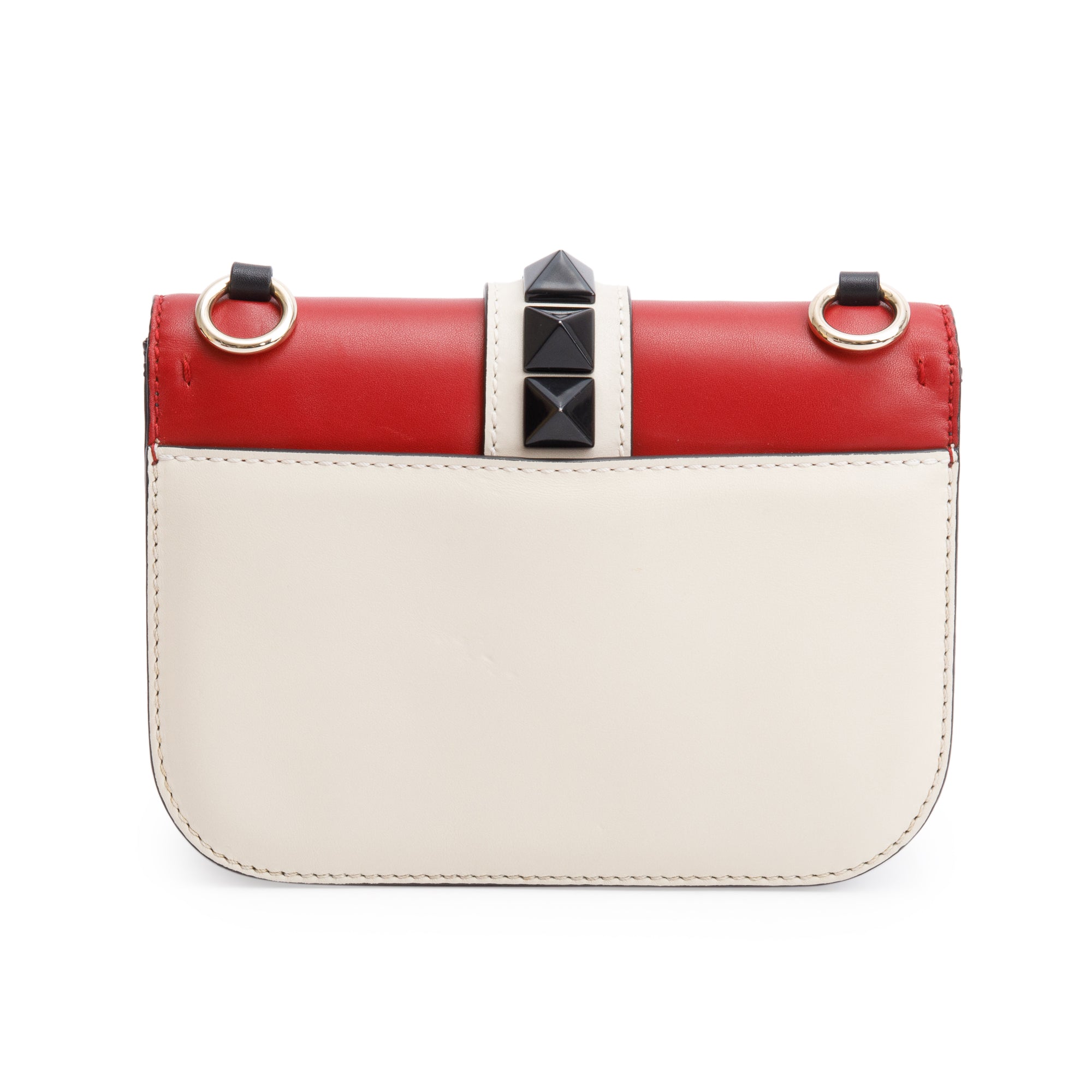 Valentino Tri-color Calfskin Leather Small Glam Lock Chain Bag