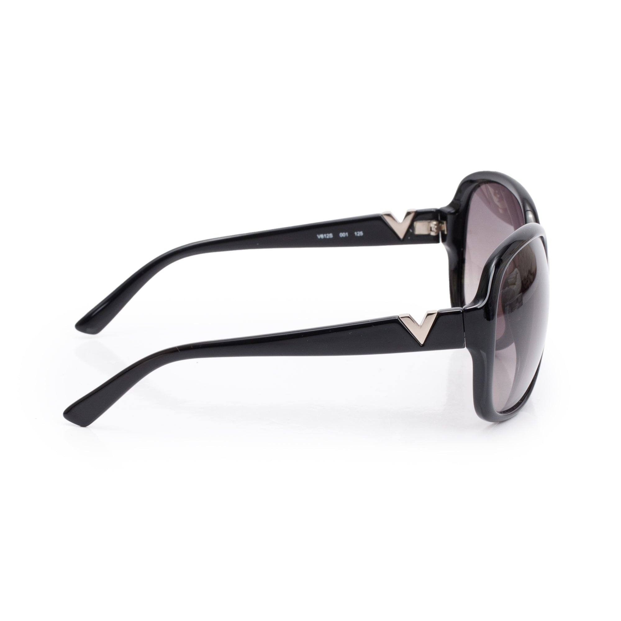 Valentino V612S Black Acetate V Logo Square Sunglasses w/ Case