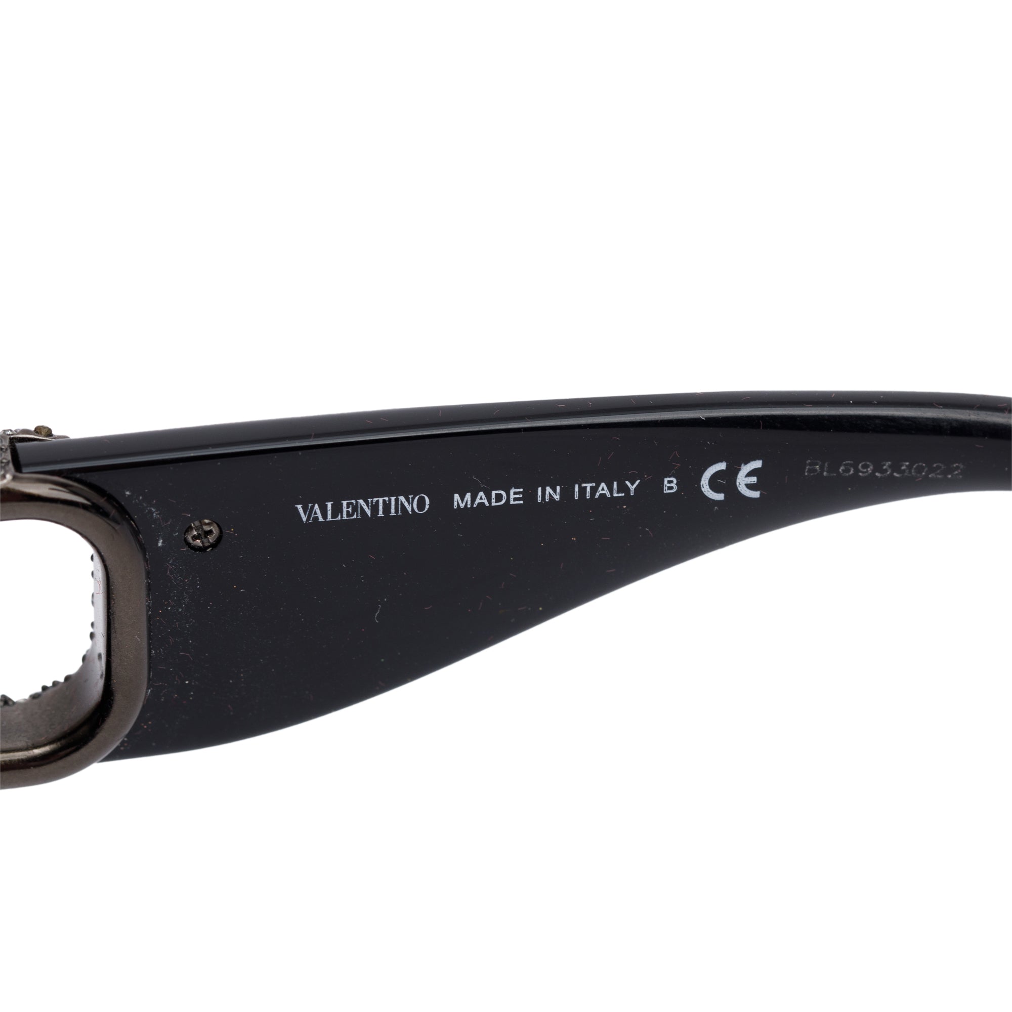 Valentino VA 4074 Black Acetate Crystal V Logo Cat-Eye Sunglasses w/ Case