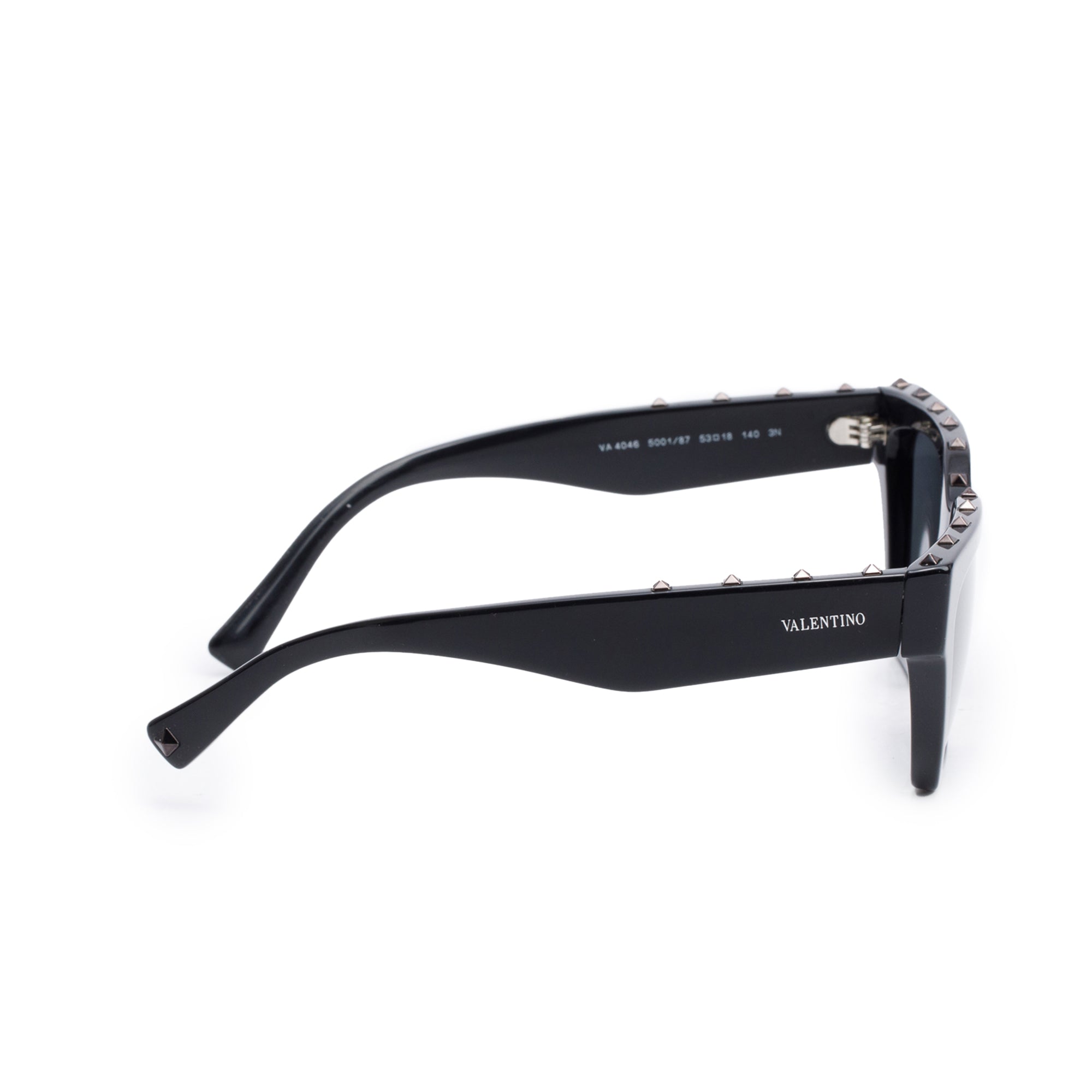 Valentino VA4046 Black Acetate Rockstud Cat-Eye Sunglasses w/ Case