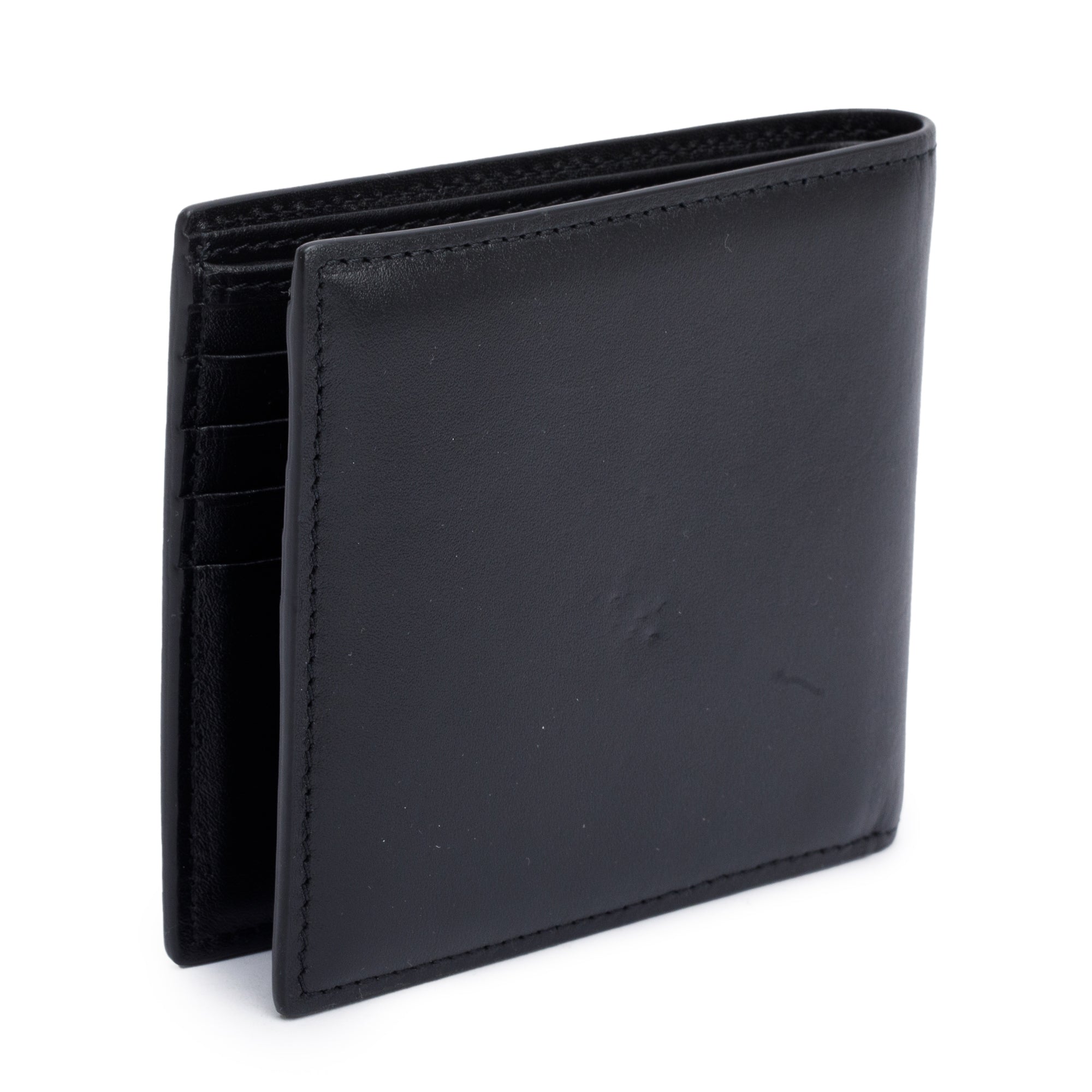 Valentino X Undercover Skull Logo Black Leather Bifold Wallet