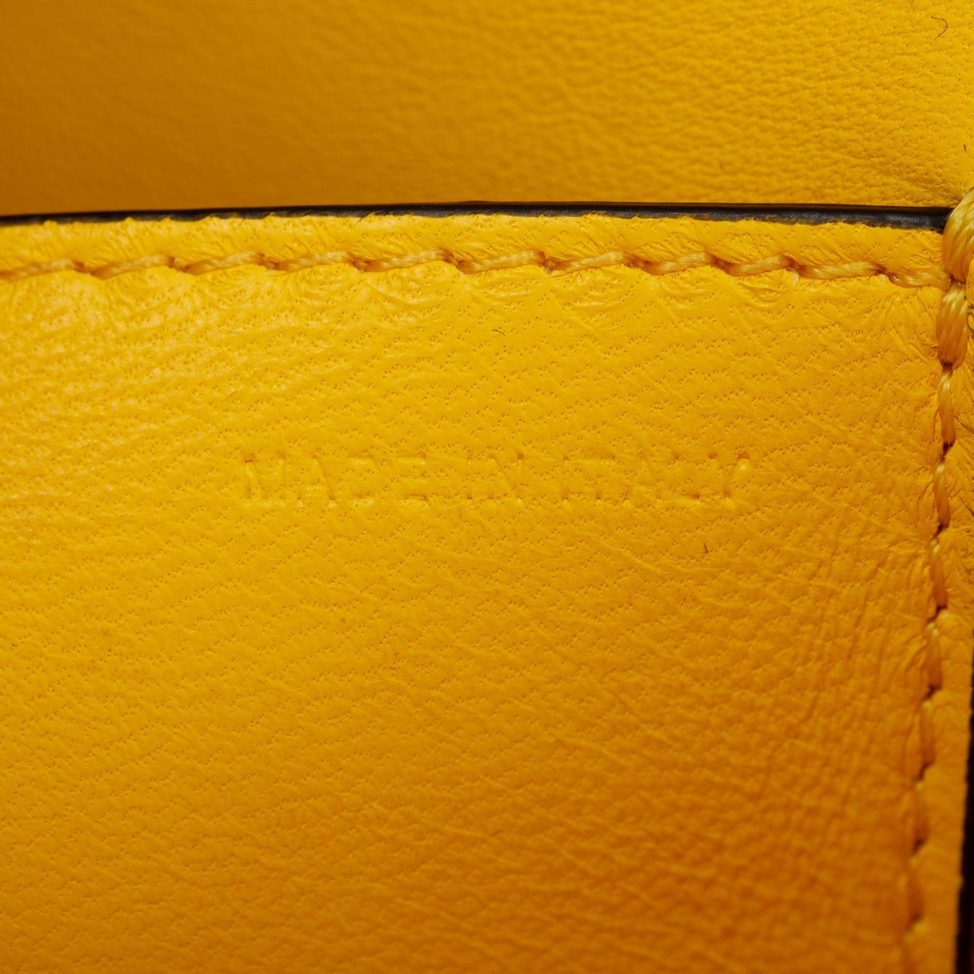 Valentino Yellow Calfskin Leather Vlogo Loco Shoulder Bag